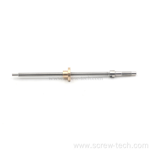 Tr6x1 Stainless Steel Lead Screw With Brass Nut